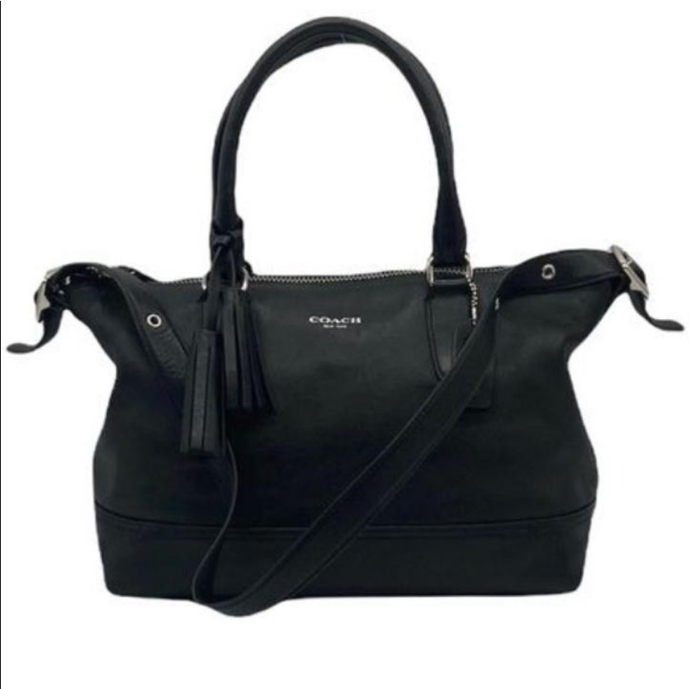 Coach— black leather molly satchel